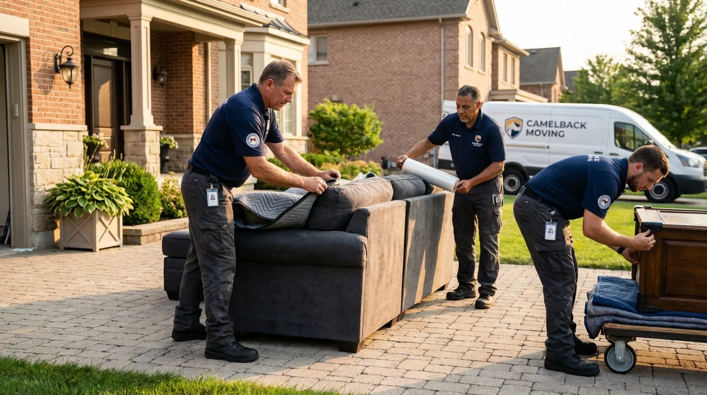 Large estate moving crew wrapping furniture in Cabot, AR